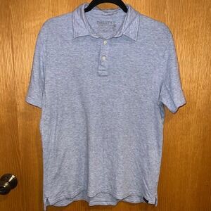 Faherty Cloud Cotton Polo Shirt Mens Medium Blue Short Sleeve Pima Modal KMP1000